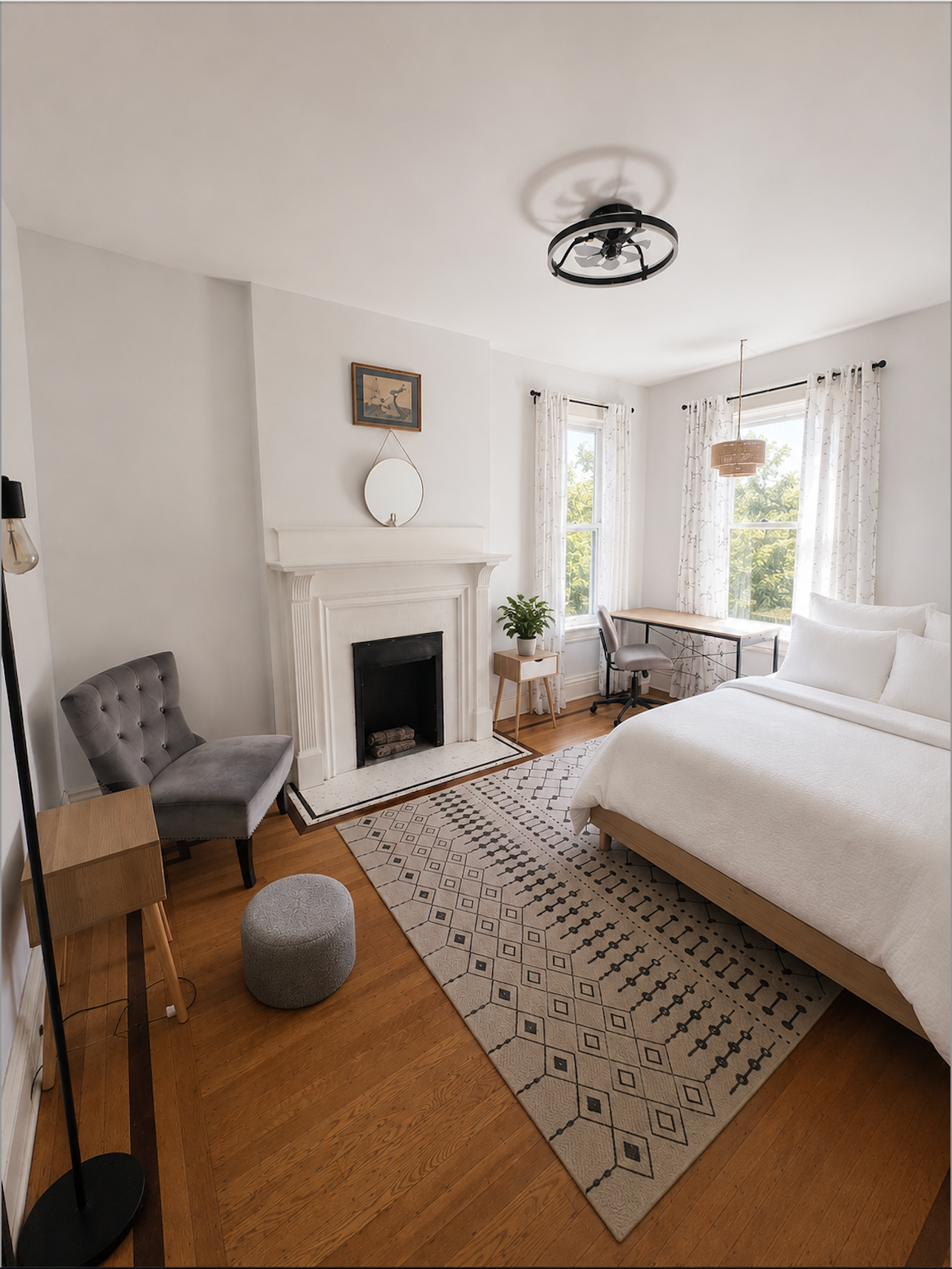 Furnished bedroom in a Cheesman Park coliving home, Denver